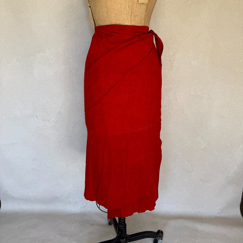 Vintage 1980's Ralph Lauren Runway Suede Wrap Skirt